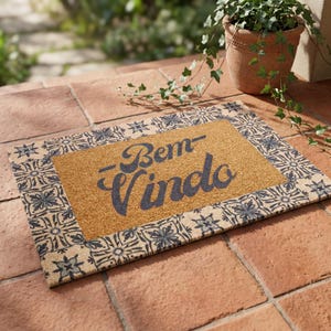 Bem-vindo Coir Entryway Rug: Portuguese Welcome Mat - Etsy
