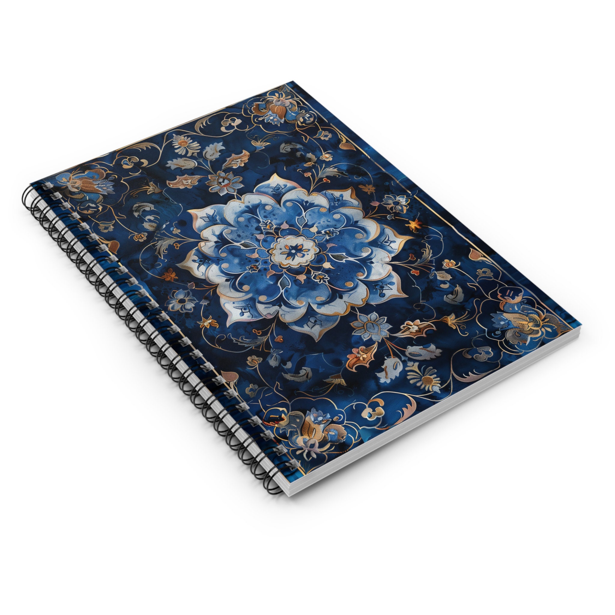 Midnight Blue Spiral Notebook: Persian Carpet Design, Ruled Pages - Etsy