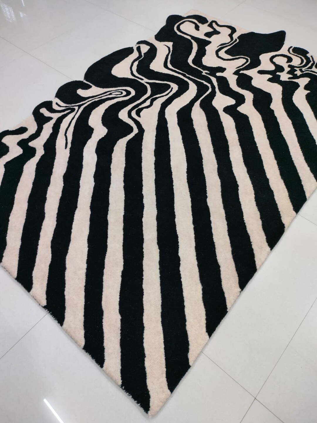 Melting Hand Tufted Wool Area Rug for Home Decorative, Living Room