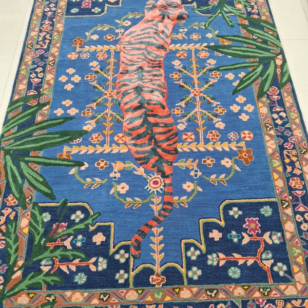 Tapis tufté à la main tigre du Bengale pour la maison, cadeau pour une nouvelle maison, décoration d'intérieur, salon...