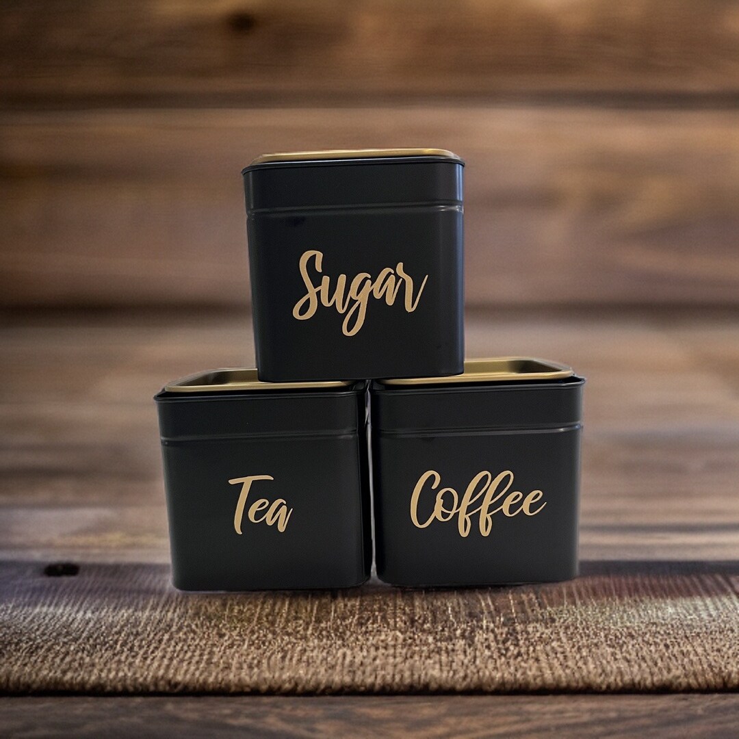 Tea and Coffee Canister Set of 3 Canisters Canister Set Etsy