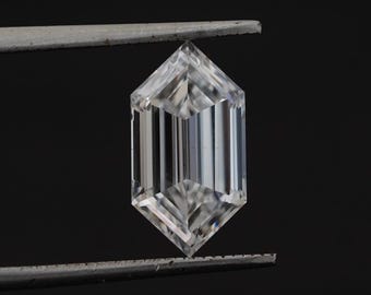 0.25 - 1.00 CT Long Hexagon Step Cut Lab Grown Diamond, Cvd Loose Diamond for Jewelry, Diamond For Custom Engagement Ring or Wedding Ring