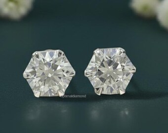 Kolczyki z brylantami w szlifie europejskim o masie 1 + 1 ct, kolczyki z diamentami hodowanymi laboratoryjnie, kolczyki z brylantami w szlifie okrągłym, antyczne kolczyki z brylantami dla kobiet