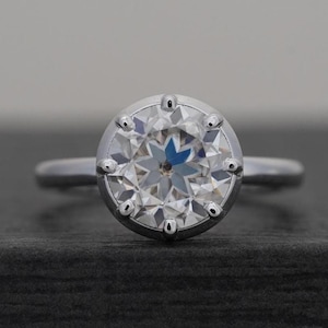 2.50 TCW Round Old European Cut Diamond Ring, Solitaire Diamond Engagement Ring, Lab Grown Diamond Wedding Ring, Antique Ring, Gift For Her