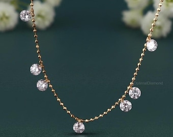 14K Gold 0.7ctw Drilled Lab Diamond Bracelet For Her, 18k Gold Jewelry Gift For Her, Minimalist Chain, Lab Diamond Bracelet For Women