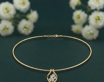 Bracelet diamant de laboratoire multi formes en or 14 carats pour elle, cadeau bijoux en or 18 carats pour elle, chaîne minimaliste, bracelet diamant de laboratoire pour femme