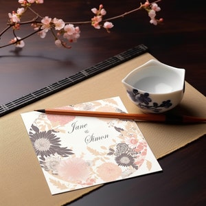Japanisches Blumenmuster Clipart - Kirschblüte, Sakura - Ukiyo-e Style