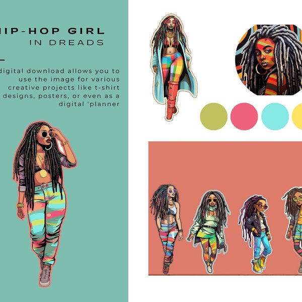 Hip-Hop Girl | Dread Loc Clipart by Laflaca Art