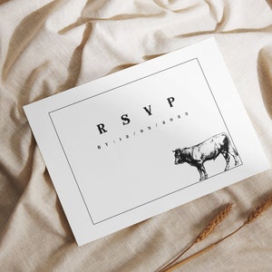 Western Ranch Hochzeit Antwortkarten - Antwortkarten Größe Postkarte | 13cm x 11cm