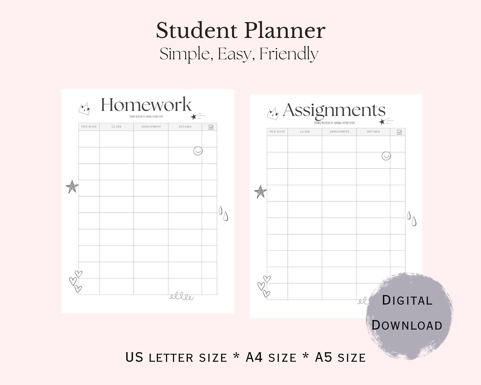 Printable Student Planner Bundle: Academic Daily, Weekly (digital ...