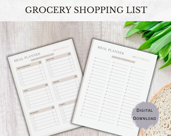 Ausdruckbare Einkaufsliste & Essensplaner: Familienbudget (Digitaler Download)