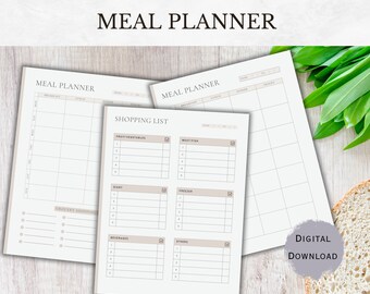 Wochenplaner: Essensplaner, Wochenplan, Menüplaner, 7-Tage-Speiseplaner (Digitaler Download)