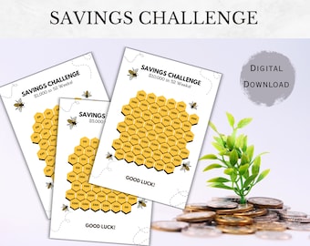 Geldspar-Challenge Printables: Ersparnis-Tracker-Bundle (Digitaler Download)