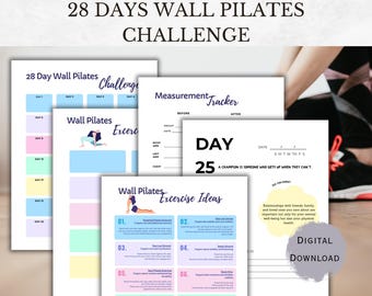 28-Tage Wall Pilates Challenge: Workout-Tracker (Digitaler Download)