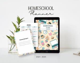 2025 Homeschool Planer Printable: 92-seitiges Stundenbuch, Arbeitsplaner (Digitaler Download)