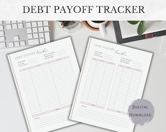 Debt Payoff Tracker Printable: Zahlungsplan, Haushaltsführung (Digitaler Download)