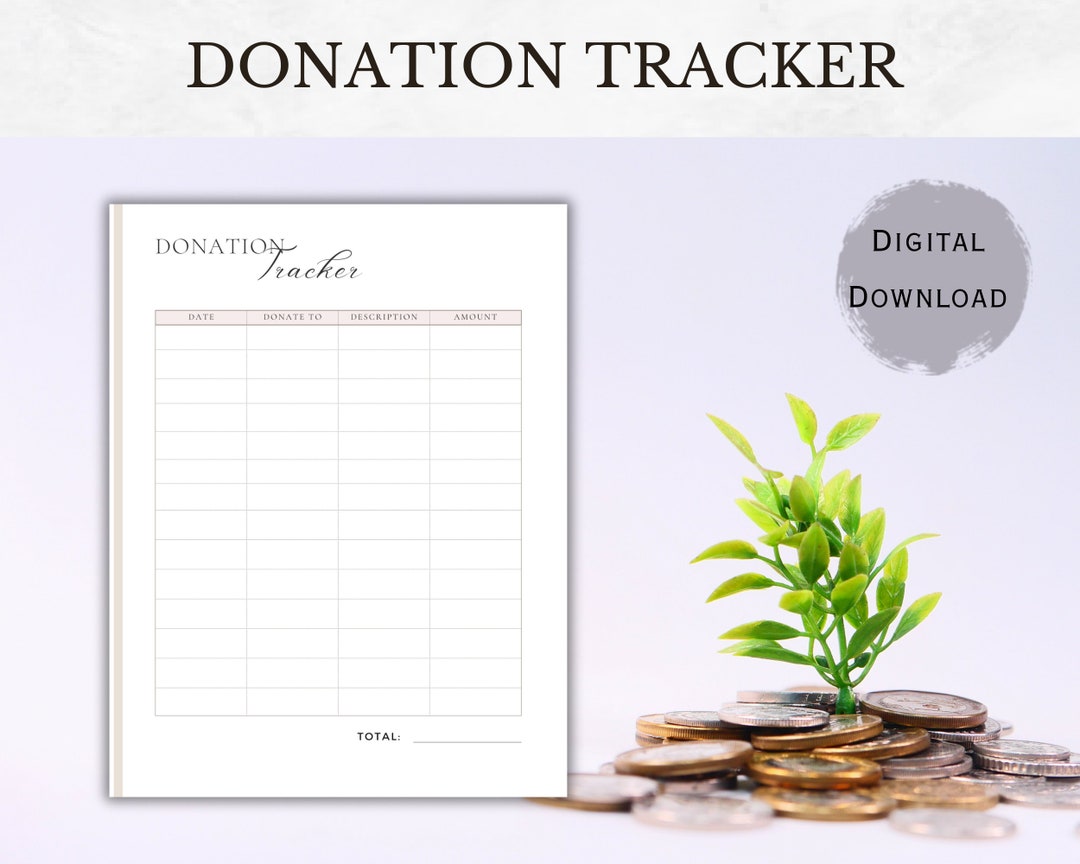 Donation Tracker Printable, Giving Log, Charitable Donations, Financial ...
