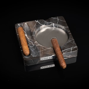 Marble Cigar Ashtray - Handmade Marble Ashtray, Marble Cigar Ash Tray, Aesthetic Cigar Holder, Gifts for Him