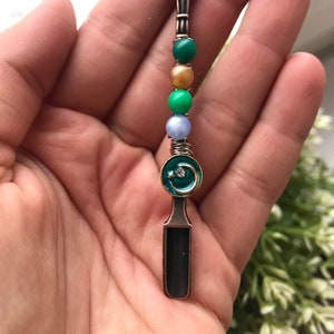 Spoon necklace, Detachable Spoon pendant charm, wire wrapped mini spoon kitchen accessory