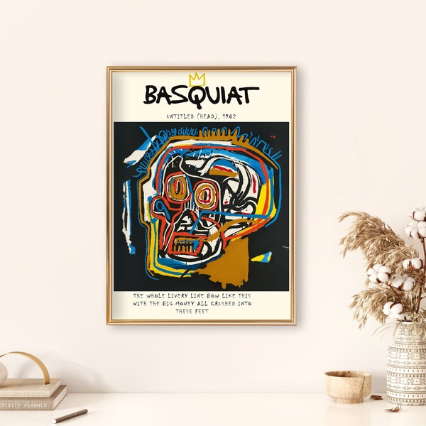 Basquiat Digitaldruck, Jean Michel Basquiat Ohne Titel, Basquiat Druck Download, Kunstdruck, Grosse Ausstellung