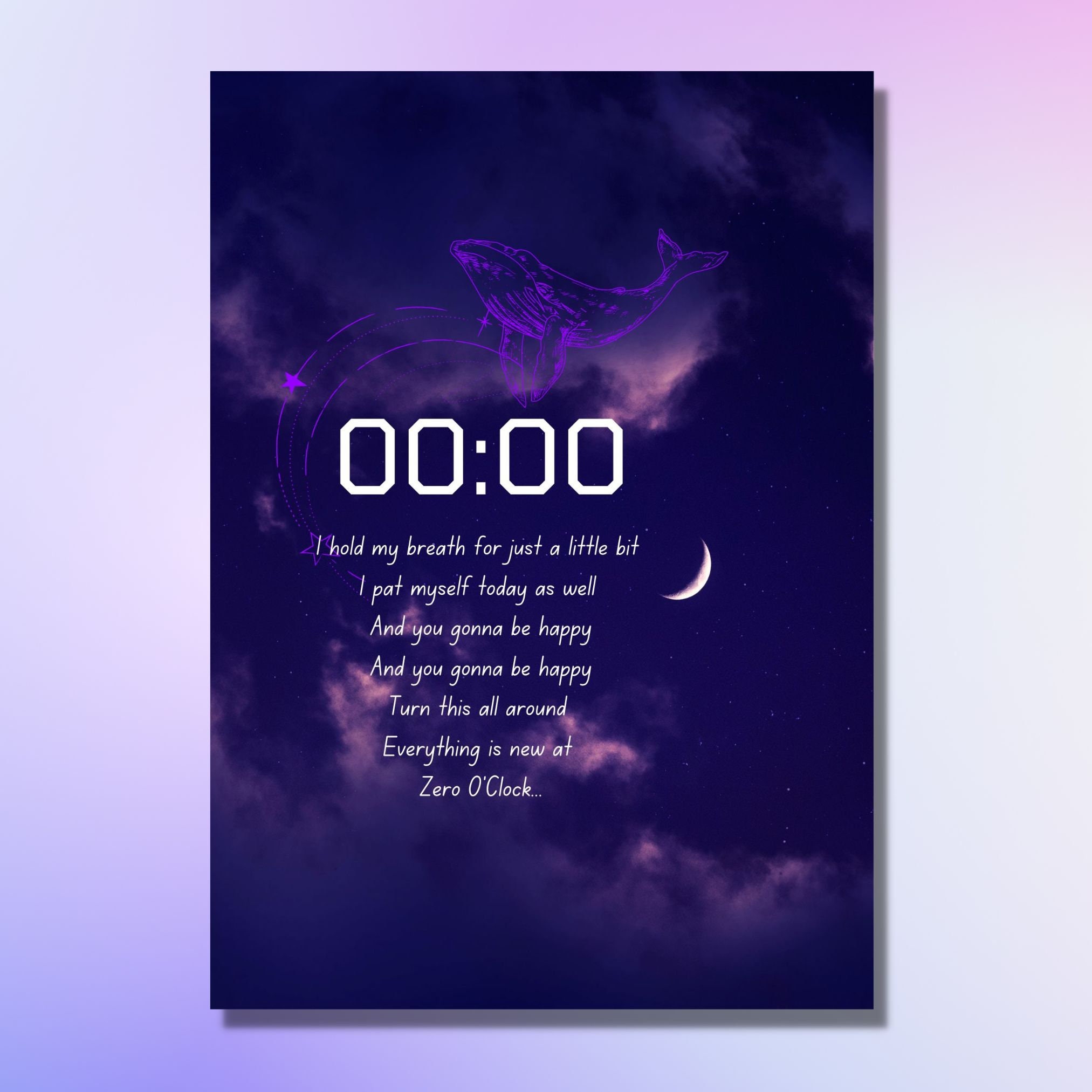 BTS Zero O'clock Lyrics Beautiful Quote Wall Art 