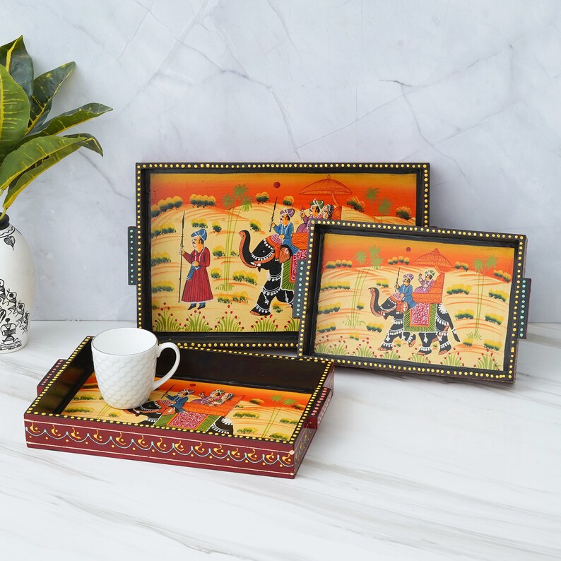 Rajasthani Handpainted Beadwork Handmade Hanging (Set of 2) main image 1