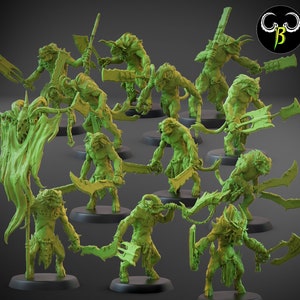Brutal Raiders Dual-Wielders Squad Miniatures (Set of 12 w/ Bases) | Clay Beast Creations | Tabletop Wargaming | 32mm Scale |