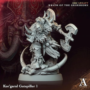 Kor&#39;garal Gutspiller Orcs Miniatures (Set of 4 unique) | Archvillain Games | Fantasy or Sci-Fi Wargaming | TTRPGs