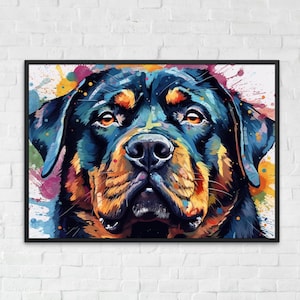 ARTCANVAS Rottweiler Dog Breed Colorful Pattern Canvas Art Print Etsy Italia