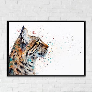 Adorable Bobcat Abstract Unframed Premium Print - Wildlife Animal Wall Art for Nature Enthusiasts
