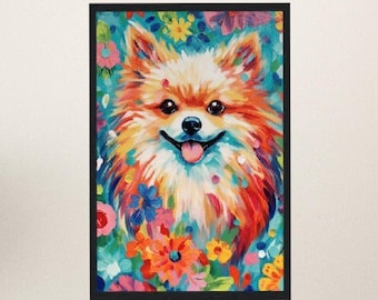Pomeranian Premium Print - Colorful Poster, Animal Wall Art Gift for Dog Lovers, Pomie Mom, Dad