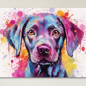 Black Labrador Poster with Free Delivery! Colorful Watercolor Nursery Puppy Poster Print Wall Art Gift for Dog Lovers, Black Lab Mom, Dad