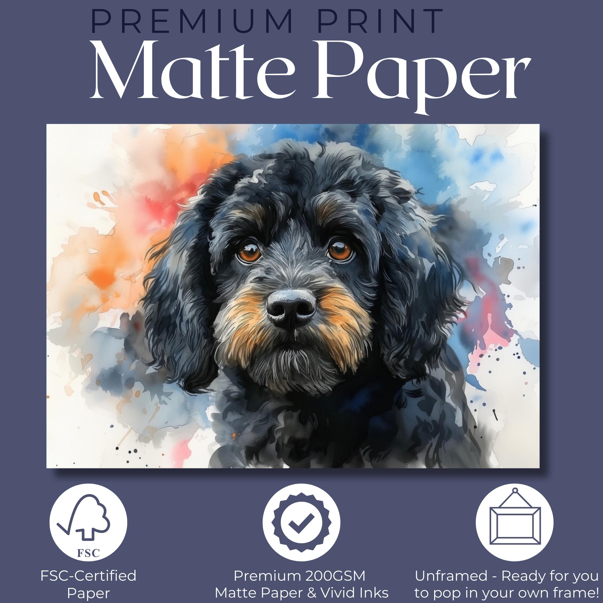 Black Cavapoo Paint Splash Poster Print. Unframed Abstract Colourful ...