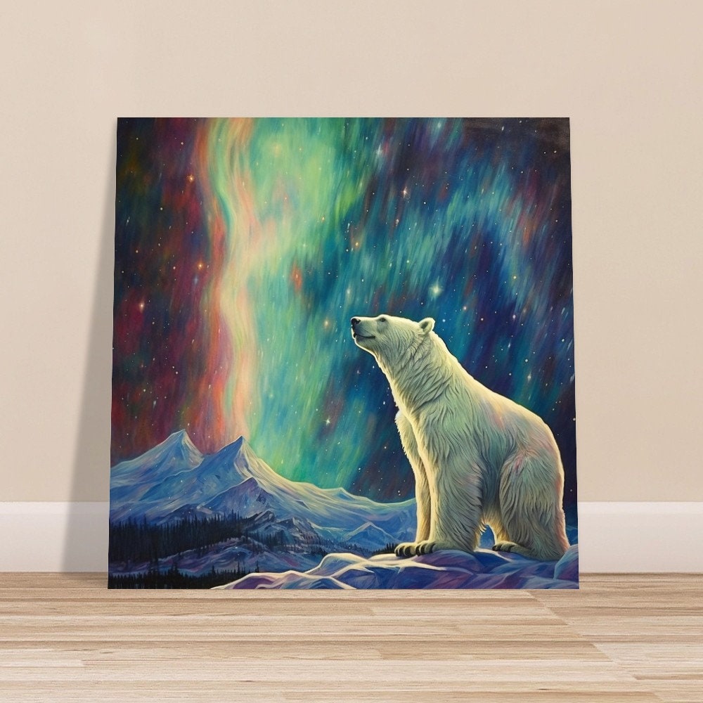 Kit Pittura A Olio Meecaa Per Adulti Principianti, Tela 40x50 Cm Con Cornice, Motivo Orso Polare E Lago, Set Con 3 Pennelli E Colori Acrilici