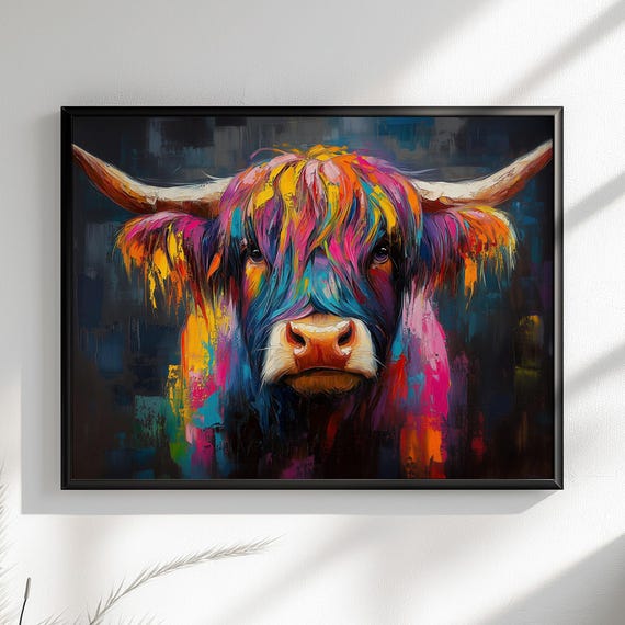 キャンバス 油絵 専用 カラフルCOWS 5 キャンバス 油絵 専用 カラフル