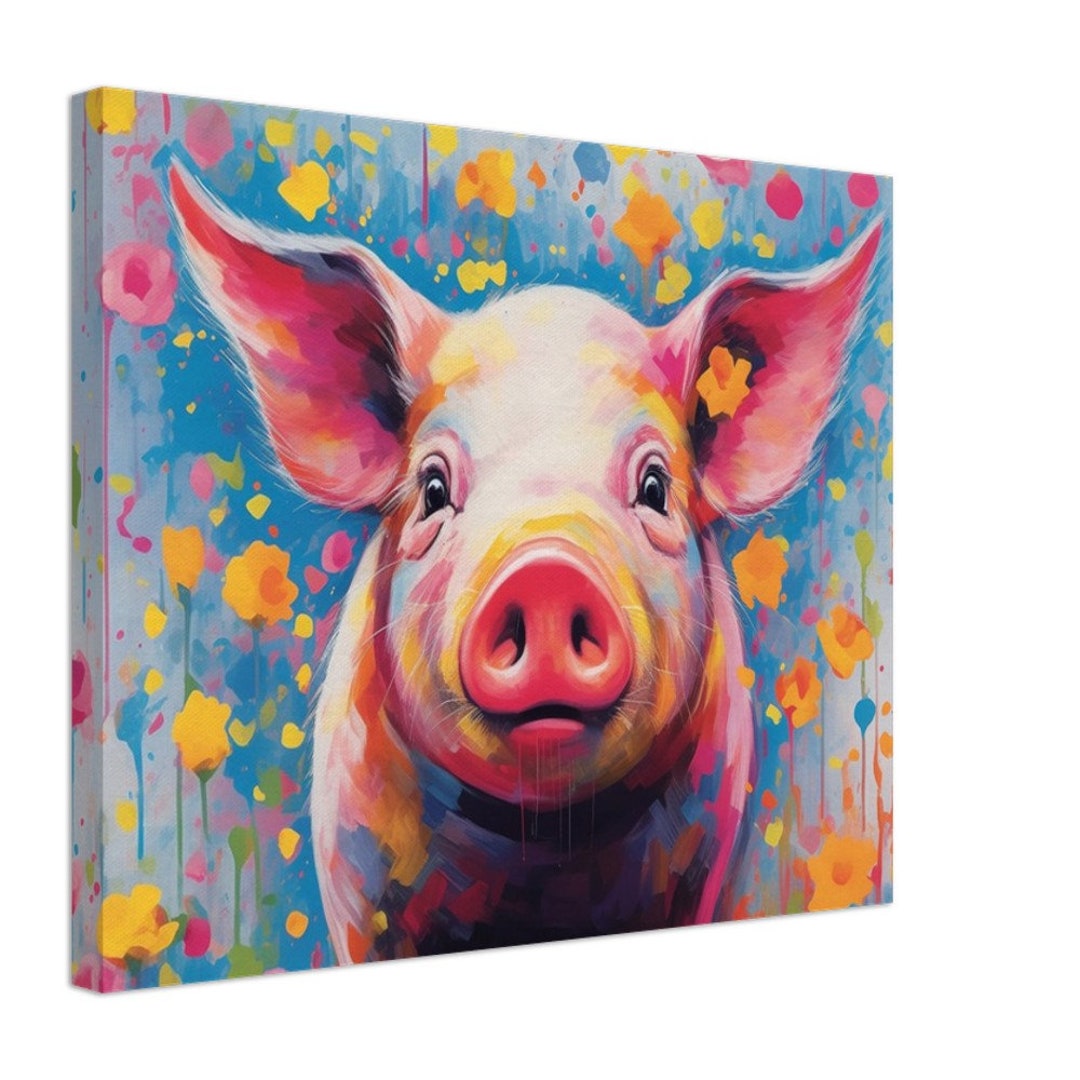 Missboom Wandbild Leinwand – Blaue Glitzernde Blumen, Moderne Malerei, Verschiedene Größen