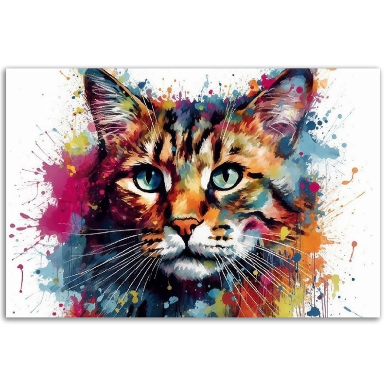 Colorful Bengal Cat Watercolor Poster Print | Colourful Wall Art Gift ...