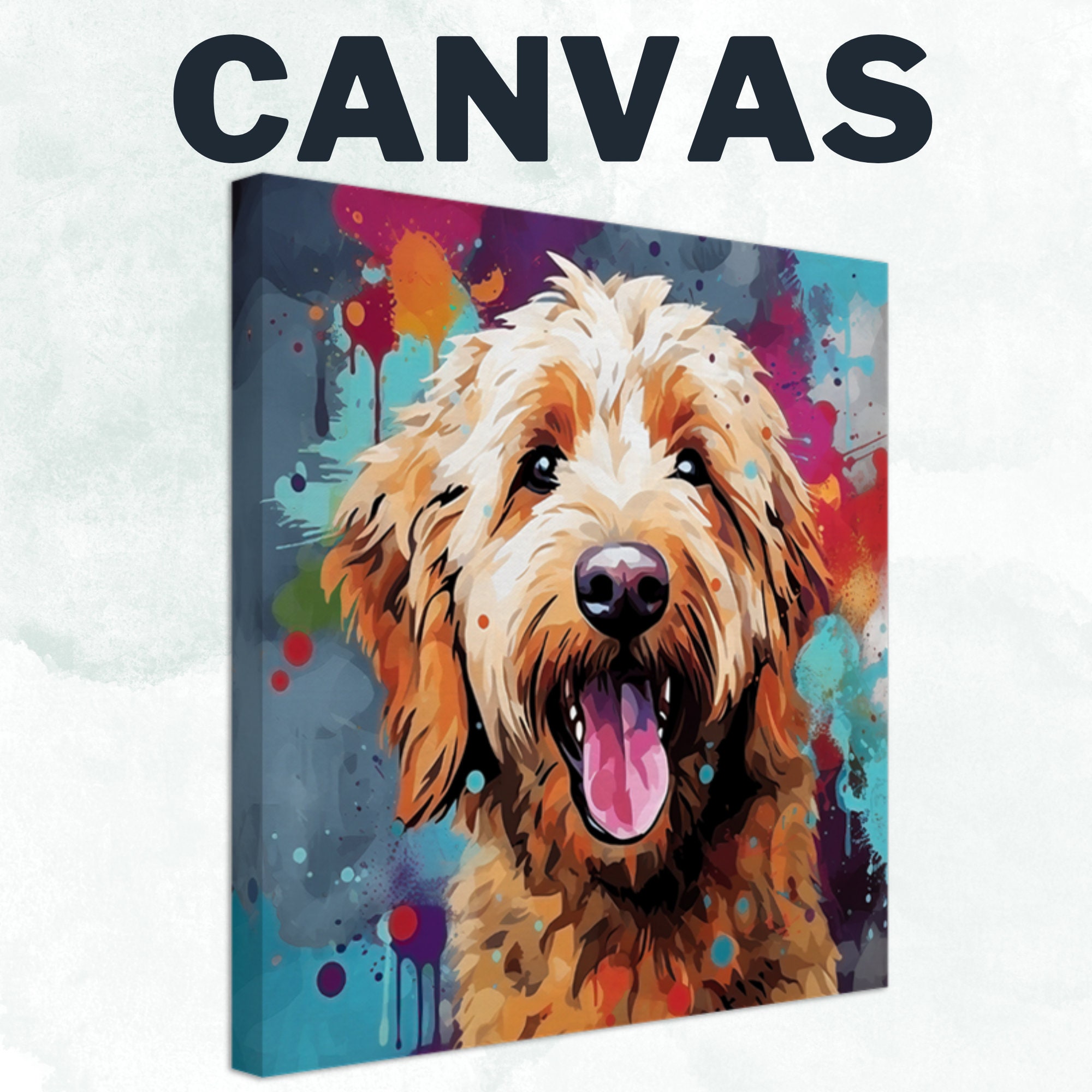 Abstract Goldendoodle Canvas or Poster Print. Apricot Labradoodle ...