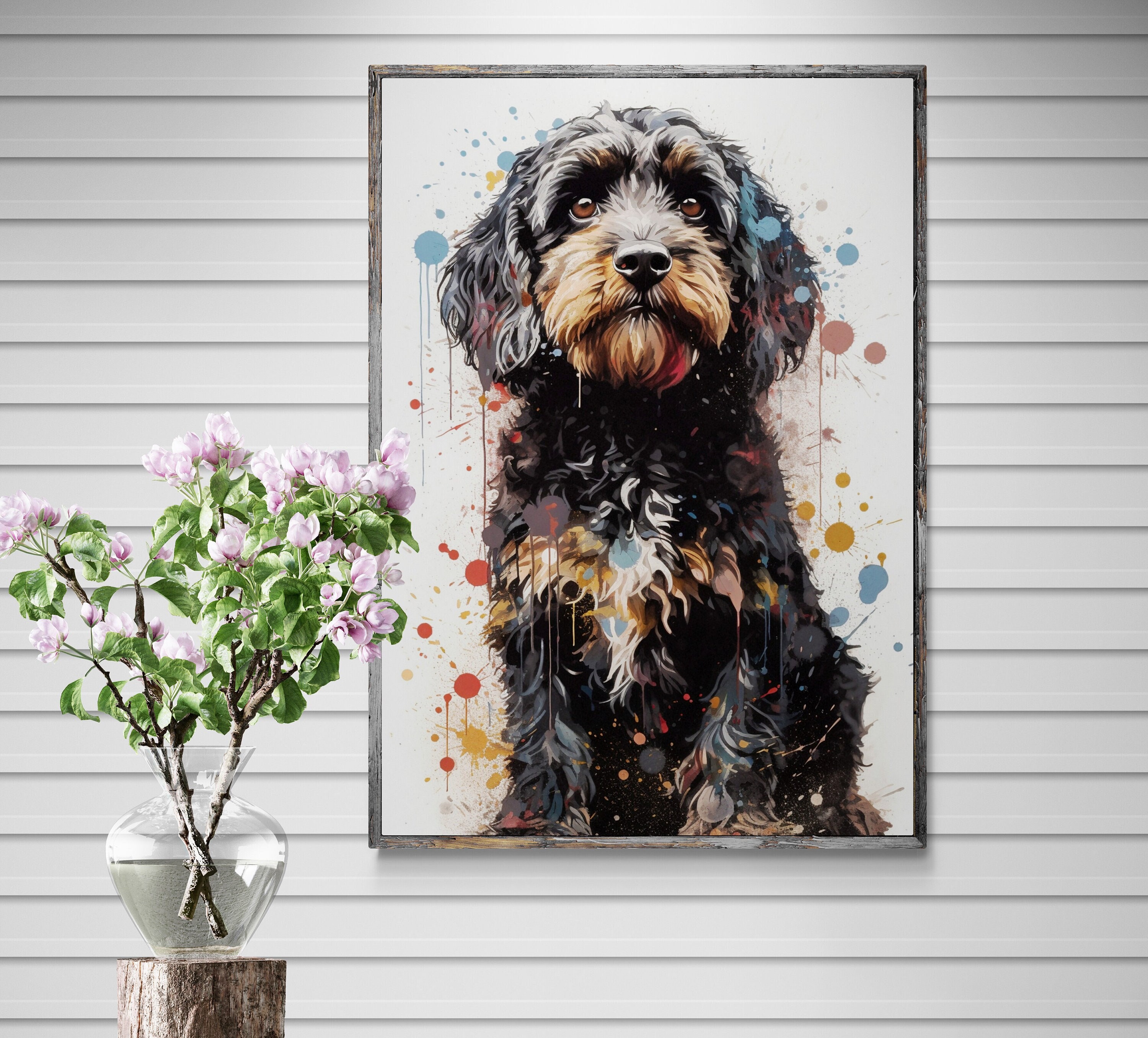 Picture Clay Cockapoo Black & Tan Cockapoo Poster Print. Watercolor Dog Art. Painting Gift ...