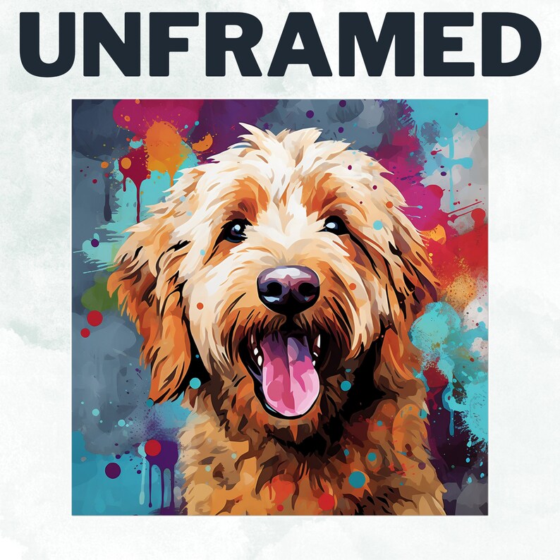 Abstract Goldendoodle Canvas or Poster Print. Apricot Labradoodle ...