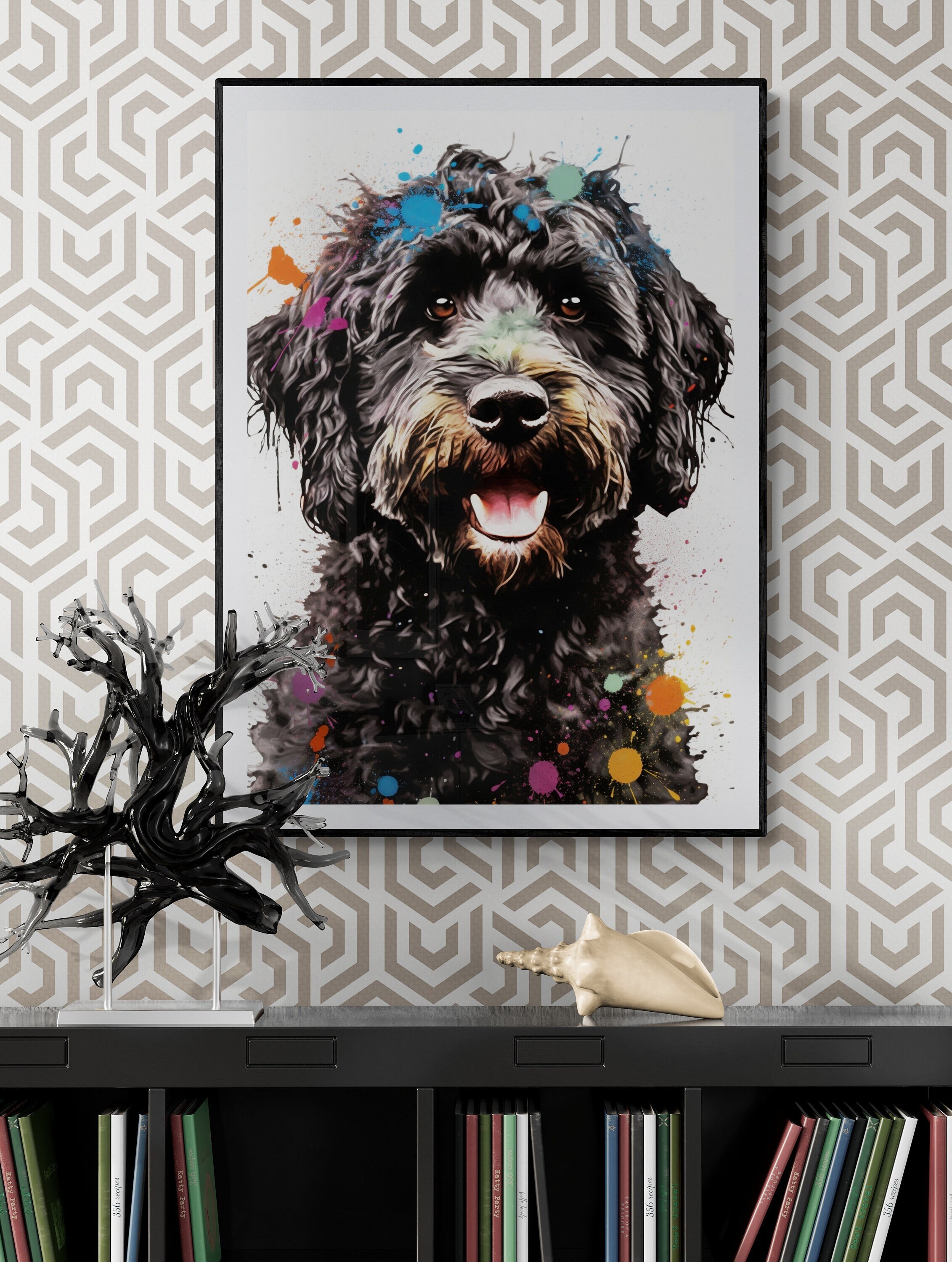 Black Cockapoo Poster or Canvas Print. Watercolor Dog Art. Painting ...