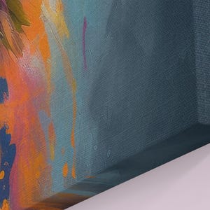 Highland Cow Canvas o stampa incorniciata/senza cornice. Un dipinto unico multicolore di una mucca scozzese. Regali di decorazioni murali da fattoria colorate per contadini, mamme immagine 8
