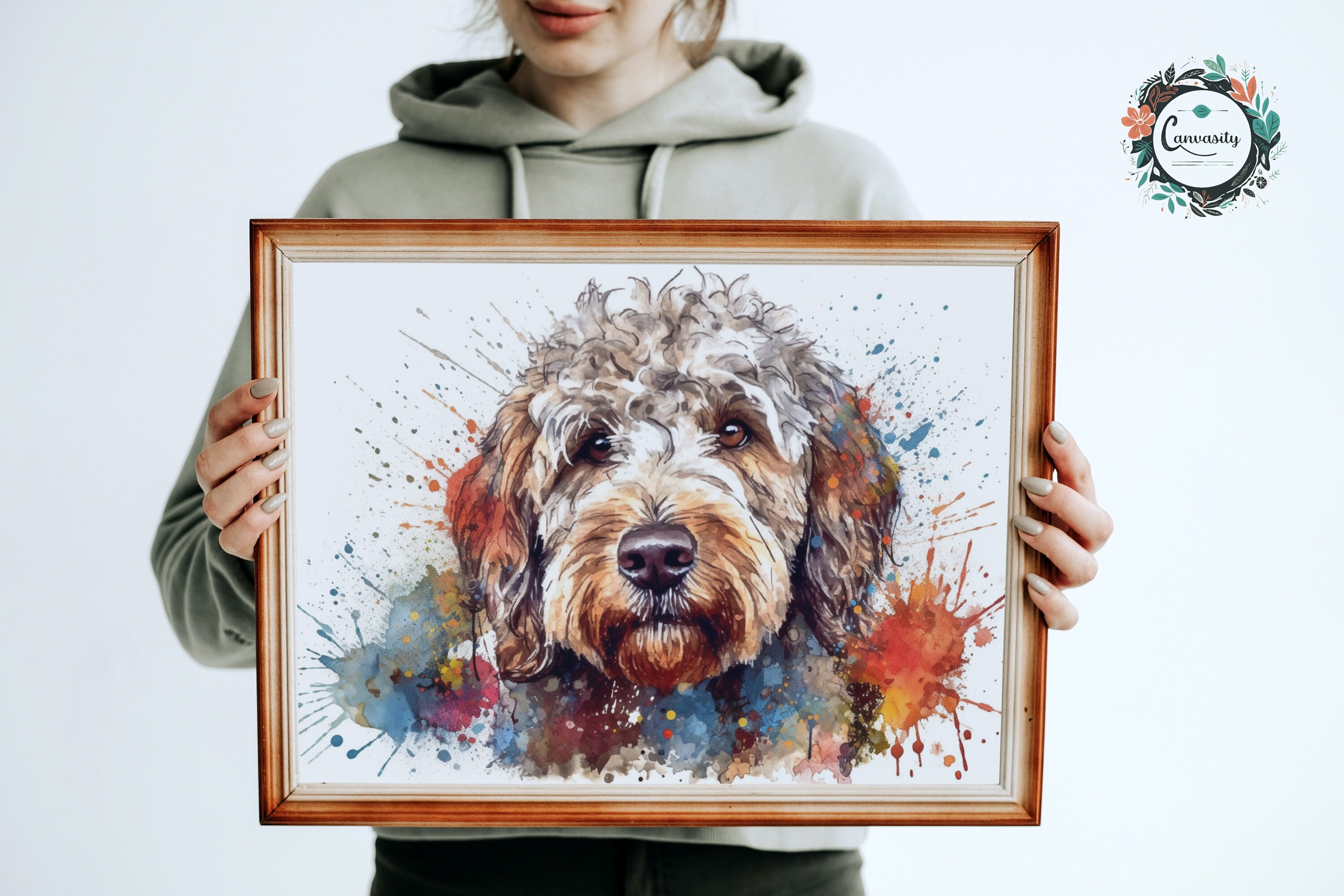 Merle Labradoodle / Goldendoodle Poster Print. Watercolor Painting Gift ...