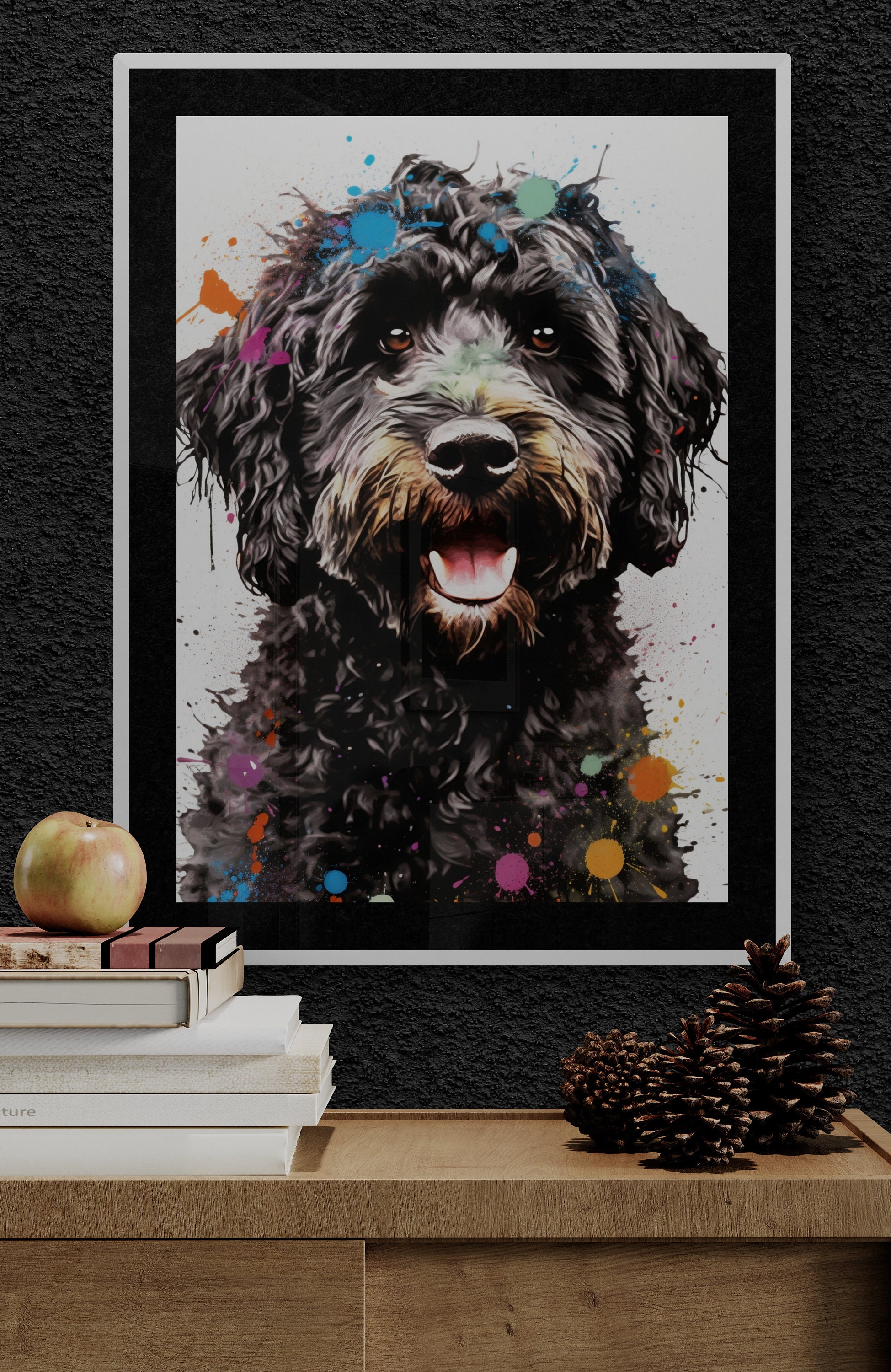 Black Cockapoo Poster or Canvas Print. Watercolor Dog Art. Painting ...
