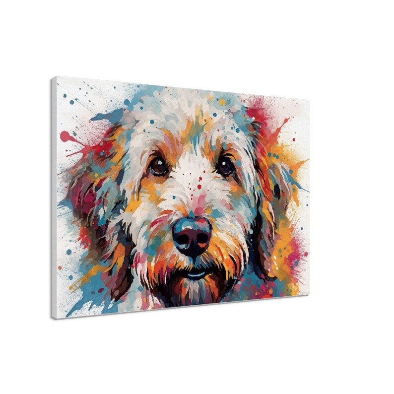 Colorful Labradoodle / Goldendoodle Canvas Animal Wall Art Etsy