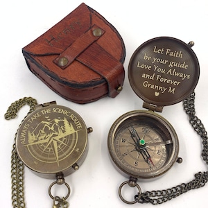 Baptism First Holy Communion Compass | Boy Baptism Gift Compass | Confirmation Present Engraved Compass | Religious Present Godson Gift