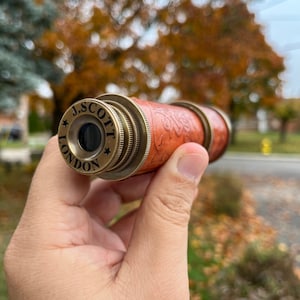 Personalized Telescope, Christmas Gifts to Son, Engraved Handmade Nautical Working Telescope, Engraved Pirate Spyglass,  Father's Day Gift