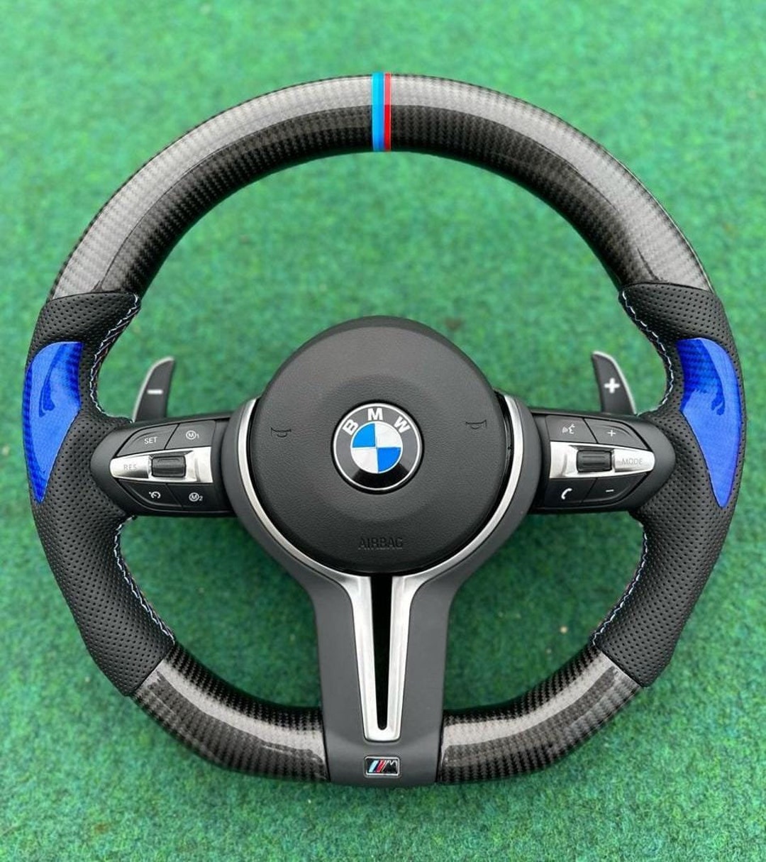 M Steering Wheel Carbon Fiber Blue Trim for BMW F06 F07 F10 Etsy