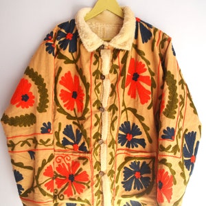 Suzani Print Jacke: Damen Kimono Style Wintermantel
