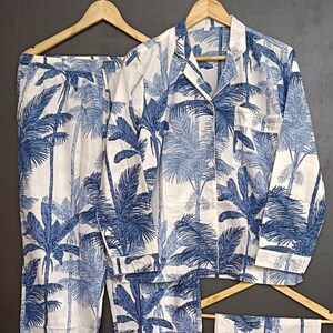 Tree  Print Pajamas,Indian Cotton,Night Wear, Soft Cotton Night Suit-Pure Cotton Pj&#39;s, Pajamas Set